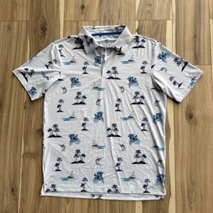 Scales Men's Size Medium Moisture Wicking Short Sleeve Shirt Color White‎